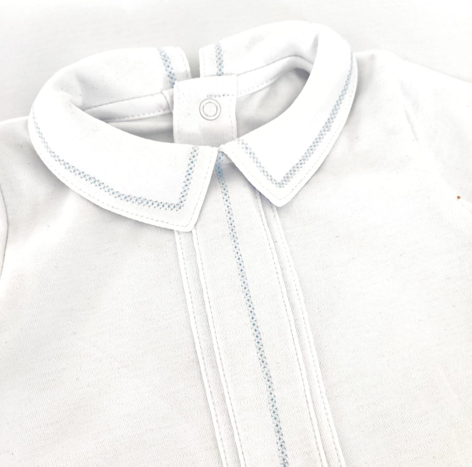 Blue & White Pima Cotton Playsuit